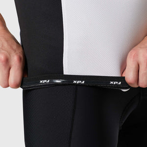 Fdx Mens 3/4 half zipped White & Black Short Sleeve Cycling Jersey for Summer Best Road Bike Wear Top Light Weight, Full Zipper, Pockets & Hi-viz Reflectors - Vertex