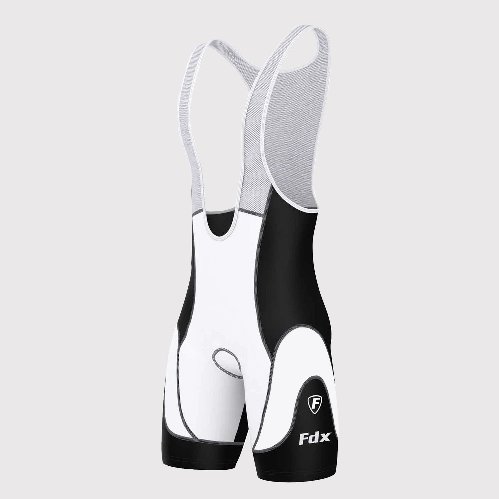 Fdx Mens Black & White Gel Padded Cycling Bib Shorts For Summer Best Outdoor Road Bike Short Length Bib - Windrift