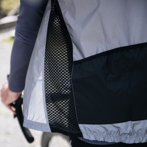 Fdx Men's Black & Grey Cycling Sleeveless Vest, Gilet for Winter Clothing 360° Reflective, Lightweight, Windproof, Waterproof & Pockets