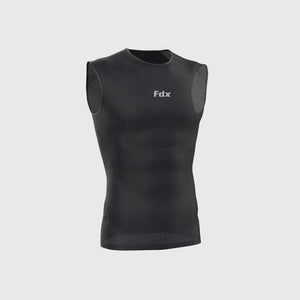Fdx Compression Mesh Sleeveless Top for Mens Black Running Gym Workout Wear Rash Guard Stretchable Breathable - Aeroform