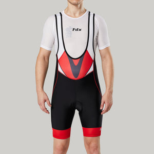 Fdx Mens Black & Red Gel Padded Cycling Bib Shorts For Summer Best Outdoor Road Bike Short Length Bib - Velocity