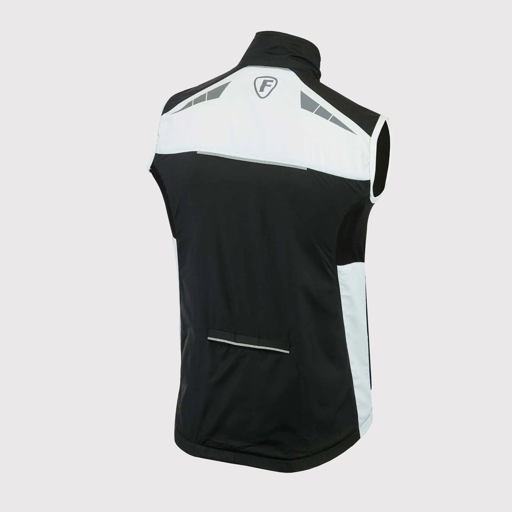 Fdx Men's Black Cycling Gilet Sleeveless Vest for Winter Clothing Hi-Viz Refectors, Lightweight, Windproof, Waterproof & Pockets - Dart