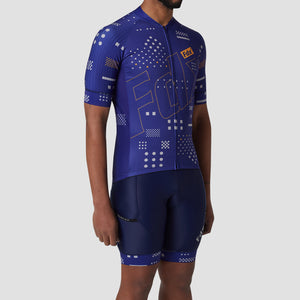 Fdx Breathable Road Cycling Jerseys for Mens & Gel Padded Bib Shorts Best Summer Road Bike Wear Light Weight, Hi-viz Reflectors & Pockets - All Day