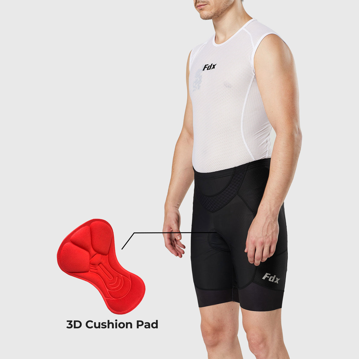 Men Bike Padded Shorts with -Slip Leg Grips Cycling 3D Padded
