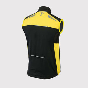 Fdx Reflective Cycling Vest Black & White for Men's Yellow Cycling Gilet Sleeveless Vest for Winter Clothing Hi-Viz Refectors, Lightweight, Windproof, Waterproof & Pockets - Dart