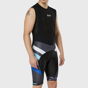 FDX Men’s Blue Bib Shorts for cycling 3D Gel Padded ultra-light stretchable shorts - Breathable Quick Dry bibs, comfortable biking bibs Leg Gripper 
