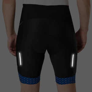 Fdx Men's Black & Blue Gel Padded Cycling Shorts for Summer Best Outdoor Road Bike Short Length Pants Breathable Reflective Details Leg Gripper - Essential 
