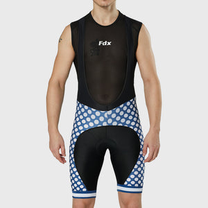 Fdx Mens Pockets White  Gel Padded Bib Shorts Best Summer Road Bike Wear Light Weight, Hi-viz Reflectors & Pockets - Equin