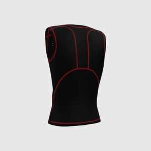 Fdx Compression Sleeveless Top for Mens Red Running Gym Workout Wear Rash Guard Stretchable Breathable - Aeroform