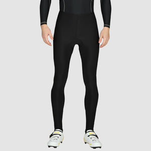 Fdx Mens Lightweight Gel Padded Cycling Tights Black For Winter Roubaix Thermal Fleece Reflective Warm Leggings - Heatchaser Bike Long Pants
