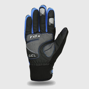 Fdx Black & Blue Full Finger Cycling Gloves for Winter Bike Reflective MTB Road Touch Screen &Thermal  - Zesto