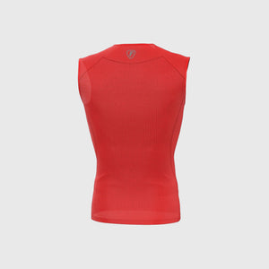 Fdx Compression Mesh Sleeveless Top for Mens Red Running Gym Workout Wear Rash Guard Stretchable Breathable - Aeroform
