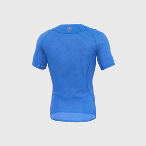 Fdx Compression Mesh Short Sleeve Top for Mens Blue Running Gym Workout Wear Rash Guard Stretchable Breathable - Aeroform