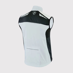 Fdx Cycling Vest White for Men's White Cycling Gilet Sleeveless Vest for Winter Clothing Hi-Viz Refectors, Lightweight, Windproof, Waterproof & Pockets - Dart