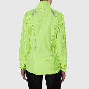 Fdx Women's Yellow Thermal Cycling Jacket Waterproof Windproof Lightweight Hi Viz Reflectors & Pockets Winter Cycling Gear UK