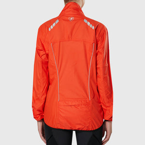 Fdx Women's Orange Thermal Cycling Jacket Waterproof Windproof Lightweight Hi Viz Reflectors & Pockets Winter Cycling Gear UK