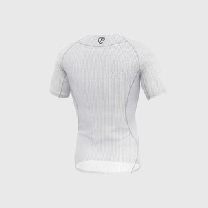 Fdx Compression Mesh Short Sleeve Top for Mens White Running Gym Workout Wear Rash Guard Stretchable Breathable - Aeroform