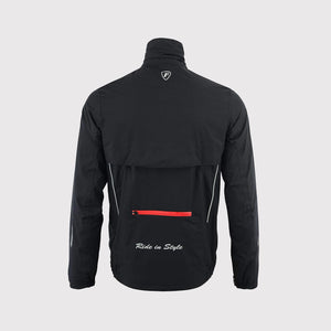 Fdx Waterproof Hi-Viz Reflective Cycling Jacket for Men's Black Winter Thermal Casual Softshell Clothing Lightweight, Windproof, Waterproof & Pockets - Evex
