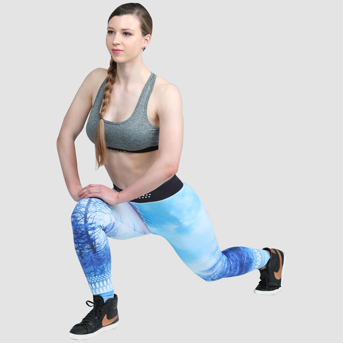 Fdx X3 Blue Women's & Girl's Workout Compression Tights
