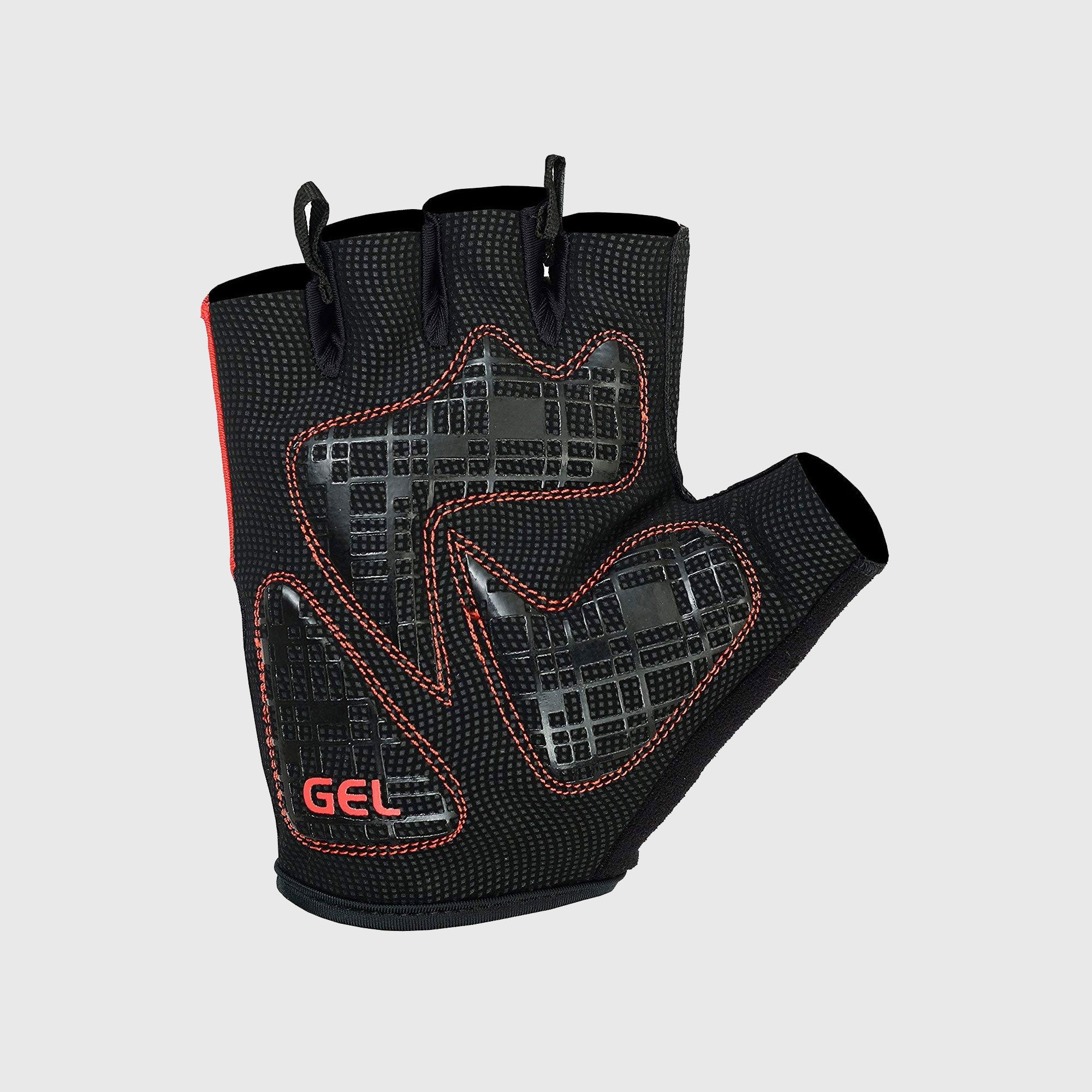 Fdx Black & Red Short Finger Cycling Gloves for Summer MTB Road Bike fingerless, anti slip & Breathable - Apex