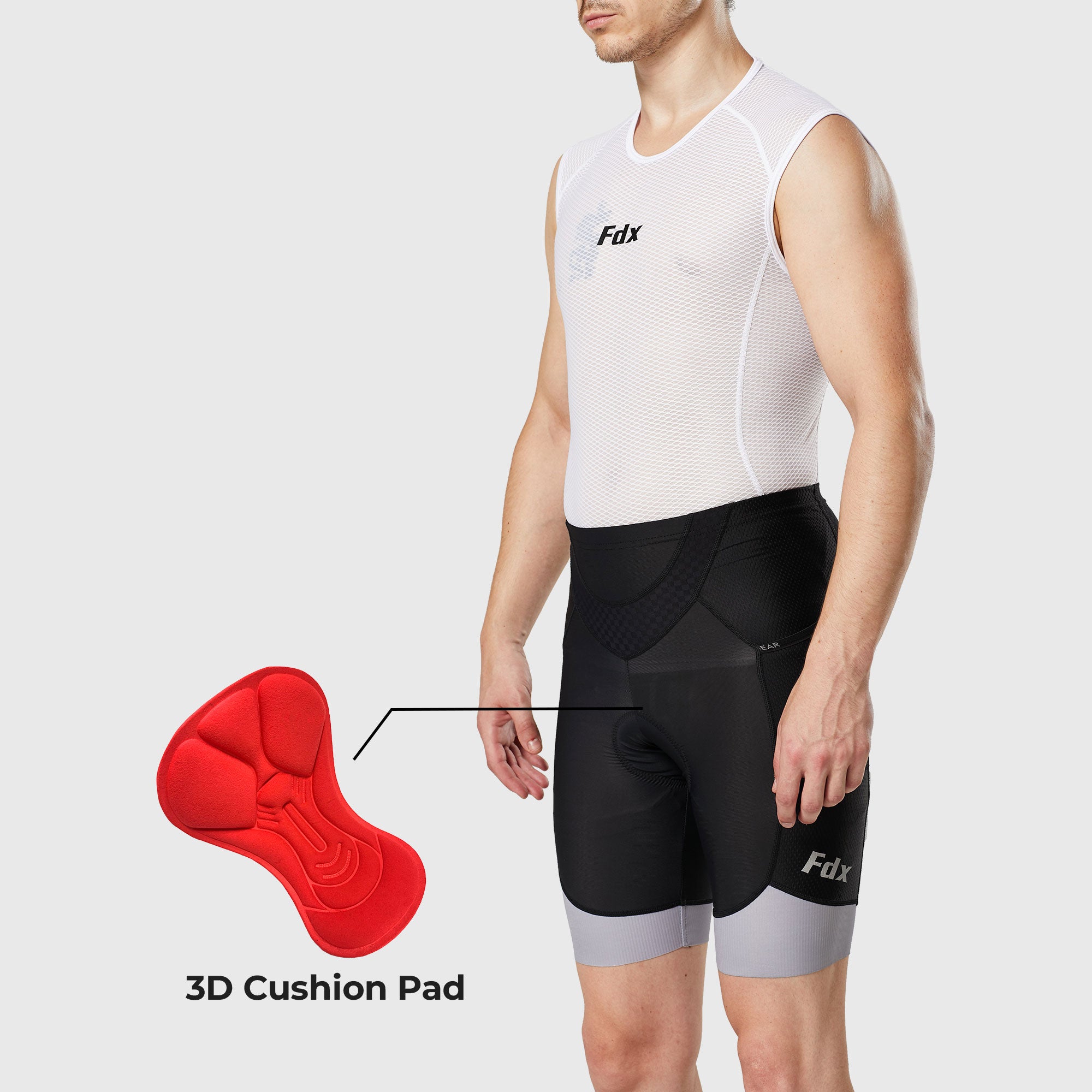 Men’s Black & Gray Cycling Shorts 3D Gel Padded comfortable road bike shorts - Breathable Quick Dry biking shorts, ultra-lightweight shorts with pockets
