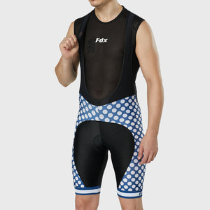 Fdx Mens Stretchablen stretchy White Gel Padded Bib Shorts Best Summer Road Bike Wear Light Weight, Hi-viz Reflectors & Pockets - Equin