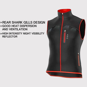 Fdx Cycling Sleeveless Vest for Men's Black & Red Cycling Gilet  Winter Clothing Hi-Viz Refectors, Lightweight, Windproof, Waterproof & Pockets - Stunt
