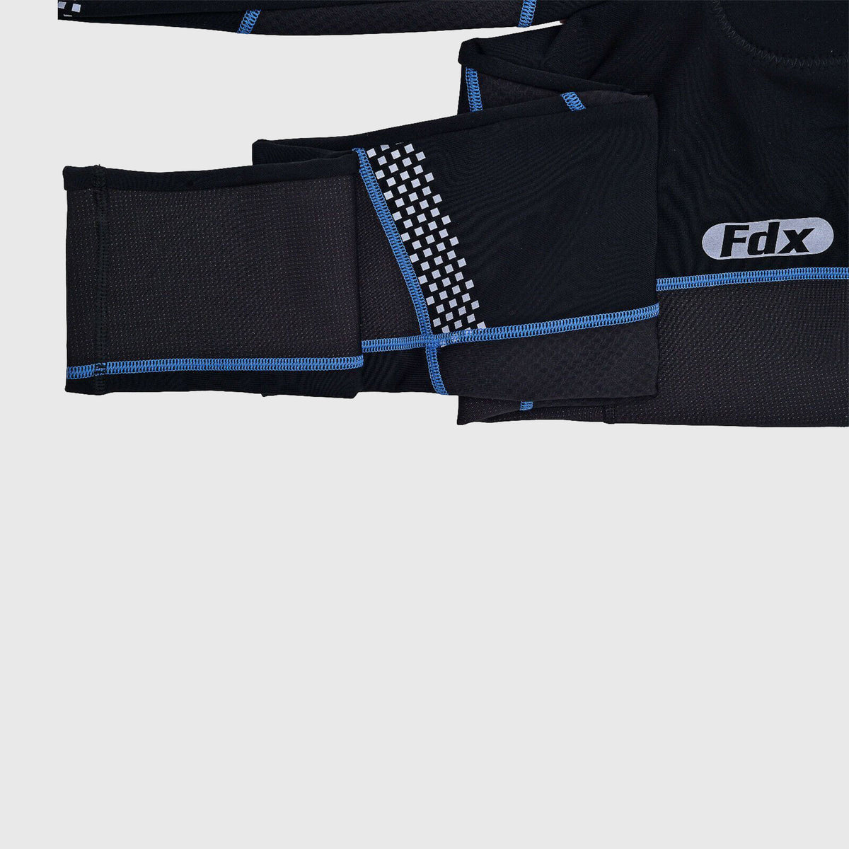 Fdx Womens Black & Blue Gel Padded Mesh Cycling Bib Tights For Winter Roubaix Thermal Fleece Reflective Warm Leggings - All Day Bike Pants