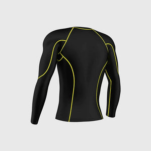 Fdx Breathable Compression Top for Mens Yellow  Running Gym Workout Wear Rash Guard Stretchable Breathable - Blitz