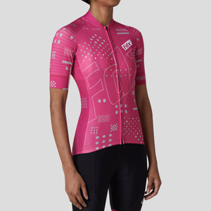 Women’s Pink short sleeves cycling jersey breathable quick dry summer biking top, lightweight skin friendly half sleeves cycle shirt for riding