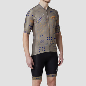 Fdx Breathable Road Cycling Jerseys for Mens & Gel Padded Bib Shorts Green Best Summer Road Bike Wear Light Weight, Hi-viz Reflectors & Pockets - All Day