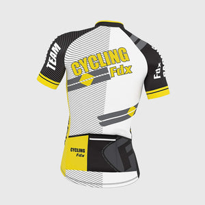Fdx Mens Road Cycling Half Sleeve Cycling Jersey Yellow & Black for Summer Best Road Bike Wear Top Light Weight, Full Zipper, Pockets & Hi-viz Reflectors - Core