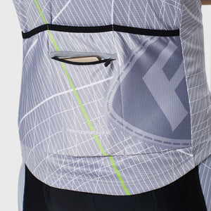 Fdx Short Sleeve pockets Cycling Jersey & Gel Padded Bib Shorts for Mens Grey Best Summer Road Bike Wear Light Weight, Hi-viz Reflectors - Classic II