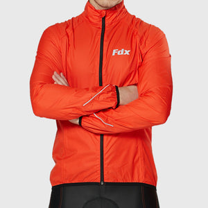 Fdx Cycling Jacket for Men's Red Winter Thermal Casual Softshell Clothing Lightweight, Shaverproof, Packable ,Windproof, Waterproof & Pockets