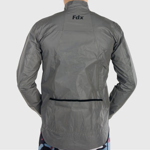 Fdx Mens Windbreaker pockets Cycling Jacket Silver 360 Reflective for Winter Thermal Casual Softshell Clothing Lightweight, Windproof, Waterproof & Pockets