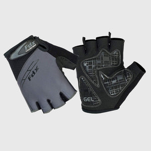 Fdx Black & Grey Short Finger Cycling Gloves for Summer MTB Road Bike fingerless, anti slip & Breathable - Apex