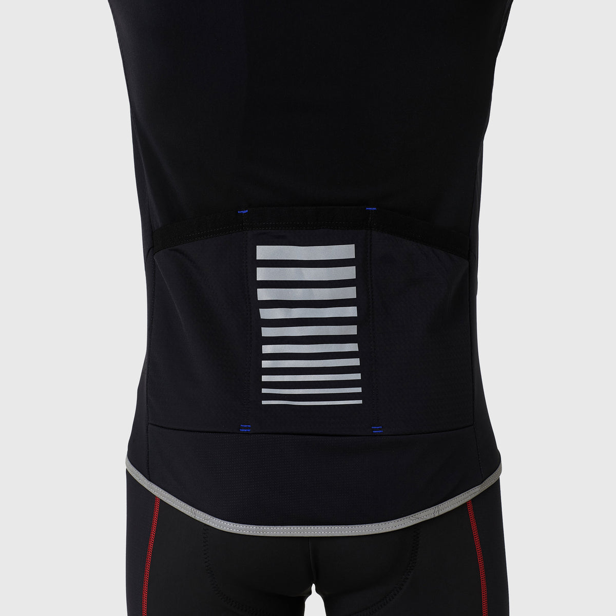 Fdx Mens Black & Blue Long Sleeve Cycling Jersey & Gel Padded Bib Tights Pants for Winter Roubaix Thermal Fleece Road Bike Wear Windproof, Hi-viz Reflectors & Pockets - All Day