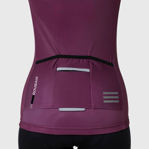 Fdx Women's Black & Purple Long Sleeve Cycling Jersey for Winter Roubaix Thermal Fleece Road Bike Wear Windproof, Hi viz Reflectors & Pockets - Limited Edition