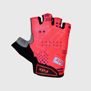 FDX Unisex Red short finger summer cycling gloves, padded shockproof unisex mitts, breathable quick dry anti-slip moisture wicking mtb road bicycle