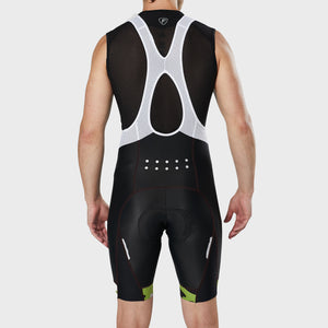 Men’s Green & Black Bib Shorts for cycling 3D Gel Padded ultra-light stretchable Reflective Details shorts - Breathable Quick Dry bibs, comfortable biking bibs with pockets