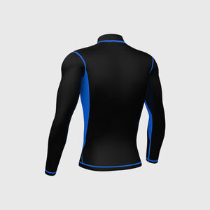 Fdx Thermal Long Sleeve Compression Top for Mens Black & Blue Running Gym Workout Wear Rash Guard Stretchable Breathable - Inorex