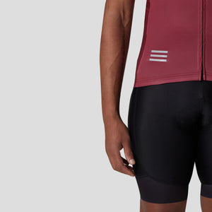Fdx Mens Pockets Pink & Maroon Short Sleeve Cycling Jersey & Gel Padded Bib Shorts Best Summer Road Bike Wear Light Weight, Hi-viz Reflectors - Duo