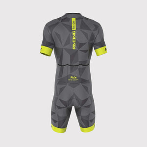 Fdx Men's Yellow & gray Sleeveless Gel Padded Triathlon / Skin Suit for Summer Cycling Wear, Running & Swimming Half Zip - Camouflage