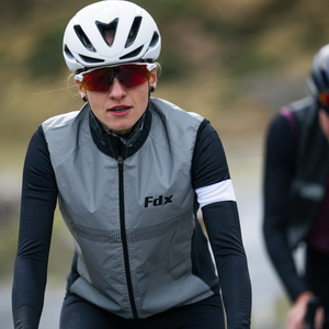 Fdx Women Grey Sleeveless Cycling Gilet Winter Lightweight Waterproof Windproof Hi Viz Reflectors & Pockets Summer All Weather Cycling Gear UK