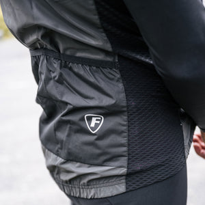 Fdx Men's Black Cycling Sleeveless Vest, Gilet for Winter Clothing 360° Reflective, Lightweight, Windproof, Waterproof & Pockets