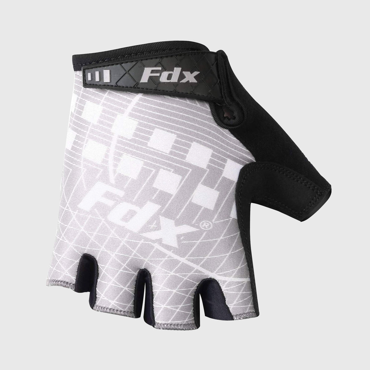 FDX Unisex Black & Grey short finger summer cycling gloves, padded shockproof unisex mitts, breathable quick dry anti-slip moisture wicking MTB road bicycle