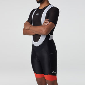 Fdx Black & Orange Gel Padded Cycling Bib Shorts Men's For Summer Best Outdoor Road Bike Short Length Bib - Essential UK