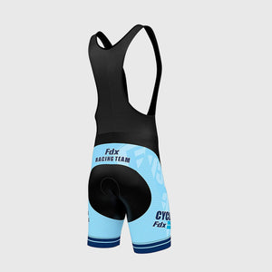 FDX Men’s Sky Blue & Black Best Cycling Bib Shorts 3D Padded comfortable biking bibs - Breathable Quick Dry bibs, ultra-lightweight stretchable shorts for riding -Core