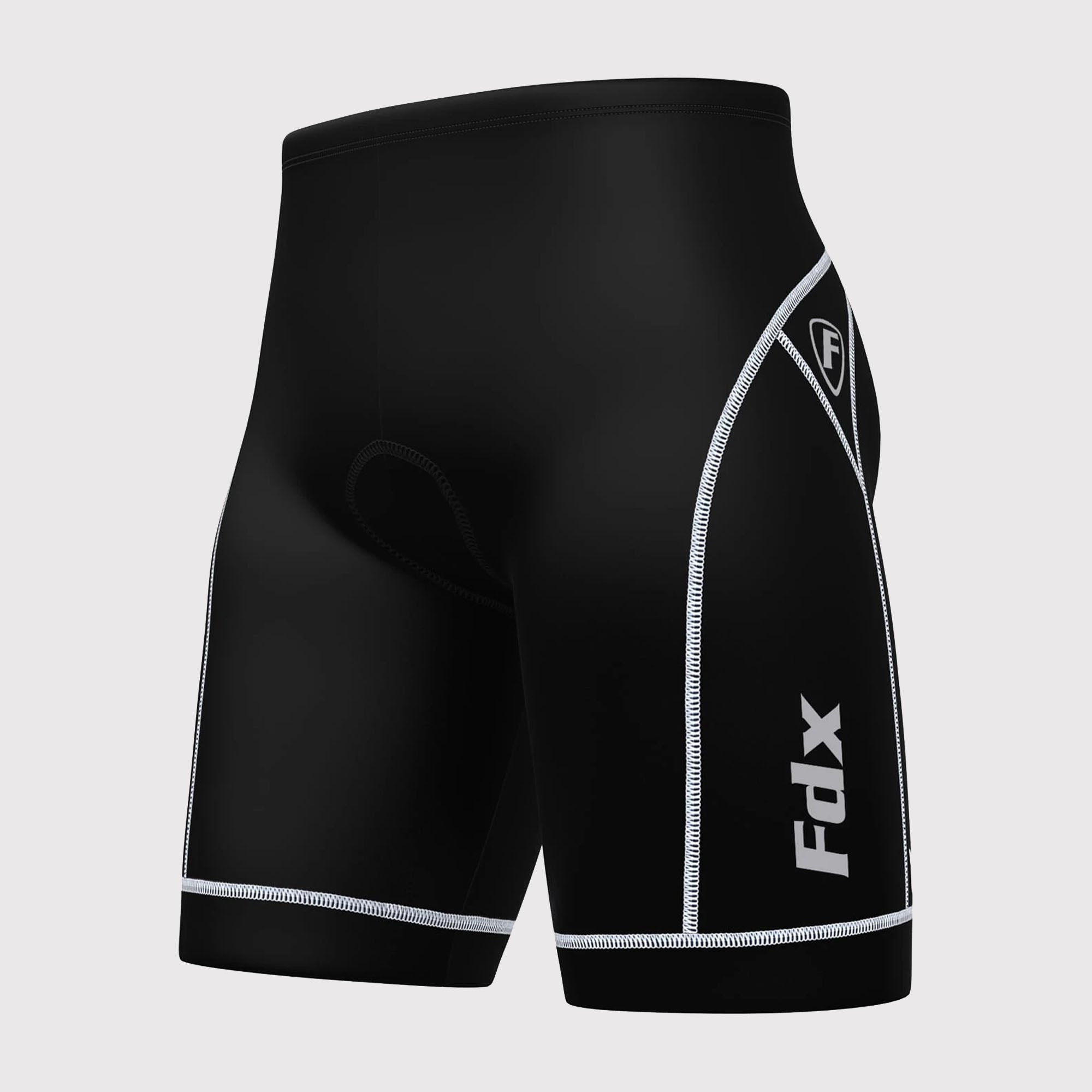 Fdx Mens Black & White Gel Padded Cycling Shorts for Summer Best Outdoor Knickers Road Bike Short Length Pants - Ridest