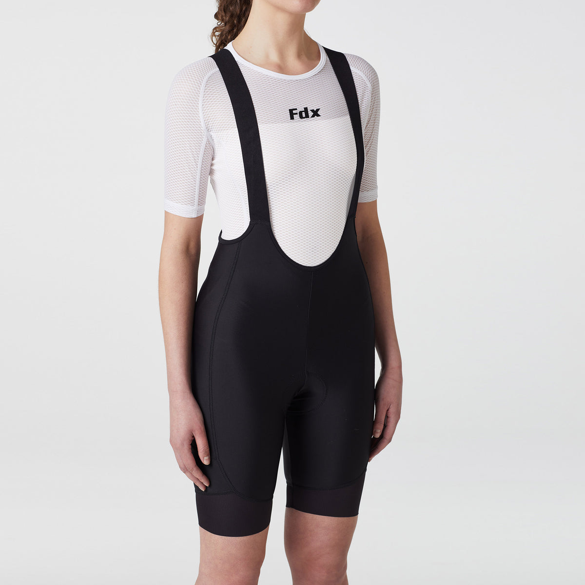 Fdx Women's Black Short Sleeve Cycling Jersey & Gel Padded Bib Shorts Best Summer Road Bike Wear Light Weight, Hi viz Reflectors & Pockets - Duo
